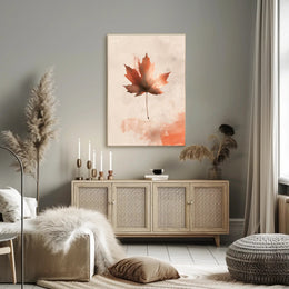 Maple Leaf Abstract Art: Serene Seasonal Autumn Poster PosterGoat