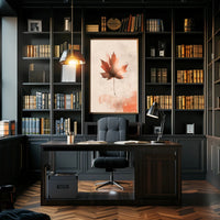 Maple Leaf Abstract Art: Serene Seasonal Autumn Poster PosterGoat