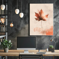 Maple Leaf Abstract Art: Serene Seasonal Autumn Poster PosterGoat