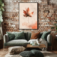 Maple Leaf Abstract Art: Serene Seasonal Autumn Poster PosterGoat