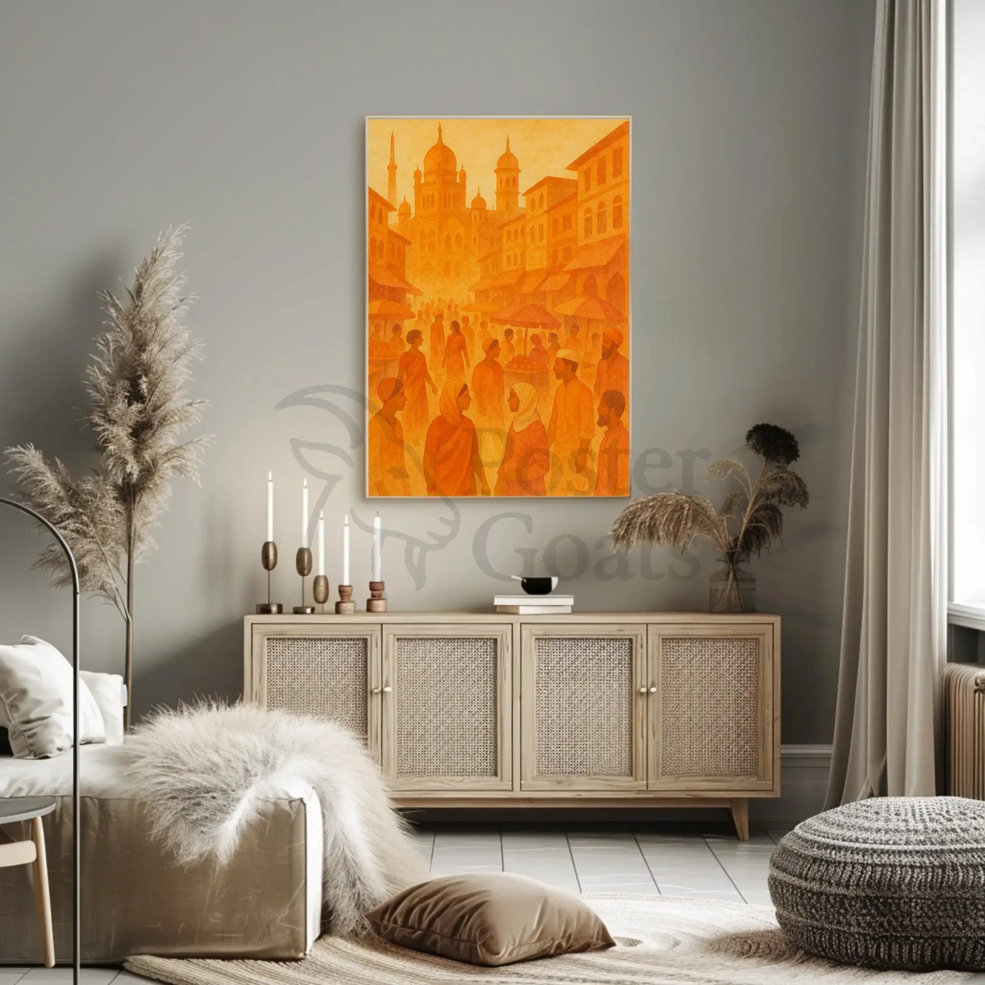 Market Vibrance: Cultural Heritage Scene Middle-Eastern Poster PosterGoat