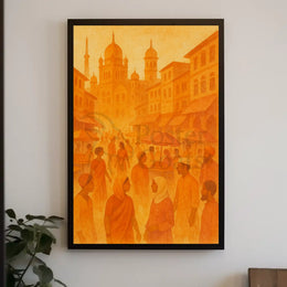 Market Vibrance: Cultural Heritage Scene Middle-Eastern Poster PosterGoat