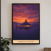 Marlin at Dusk Tranquil Ocean Scene Animal Poster PosterGoat
