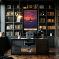 Marlin at Dusk Tranquil Ocean Scene Animal Poster PosterGoat