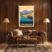 Maroon Bells Colorado Scenic View Travel Poster PosterGoat