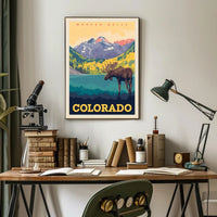 Maroon Bells Colorado Scenic View Travel Poster PosterGoat