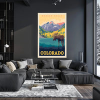 Maroon Bells Colorado Scenic View Travel Poster PosterGoat