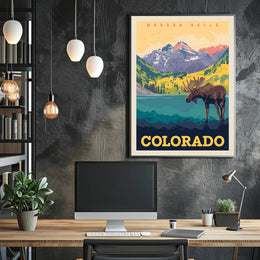 Maroon Bells Colorado Scenic View Travel Poster PosterGoat