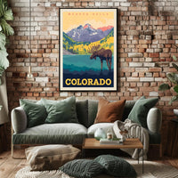 Maroon Bells Colorado Scenic View Travel Poster PosterGoat