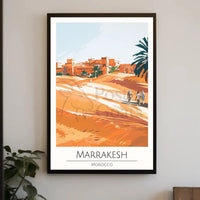 Marrakesh Cityscape Adventure Travel Poster PosterGoat
