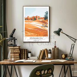 Marrakesh Cityscape Adventure Travel Poster PosterGoat