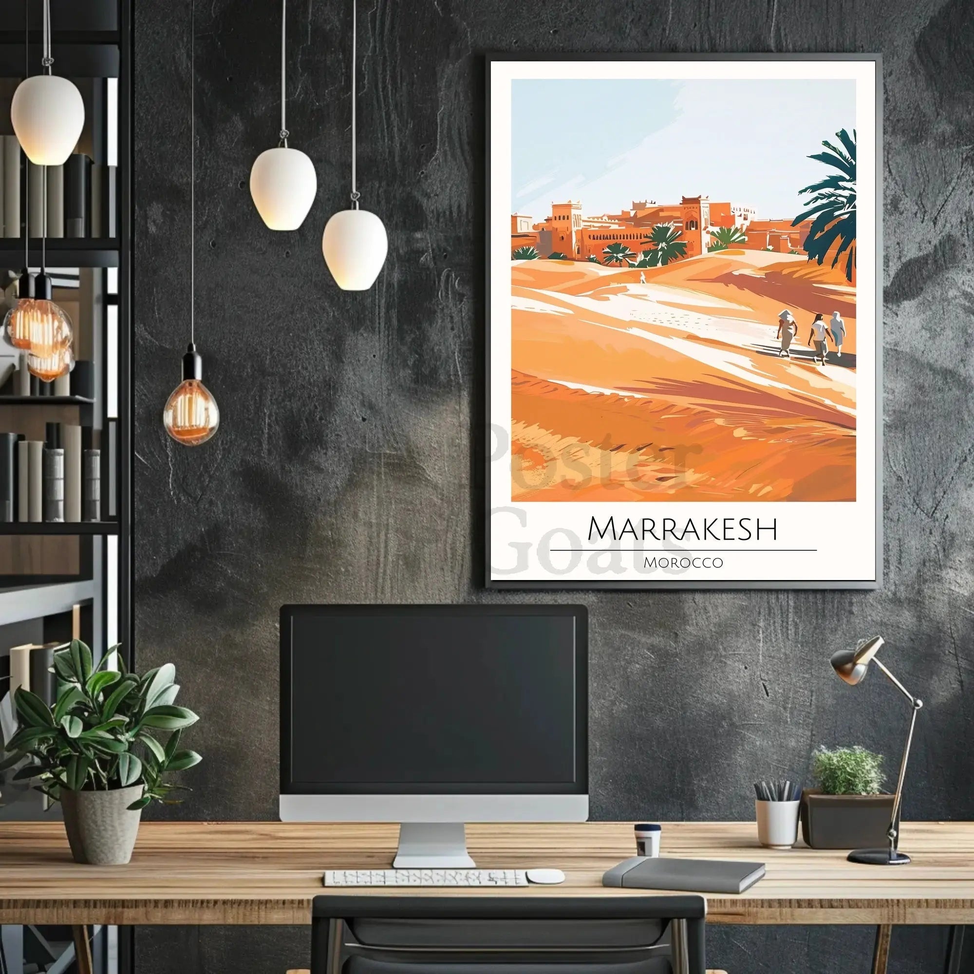 Marrakesh Cityscape Adventure Travel Poster PosterGoat
