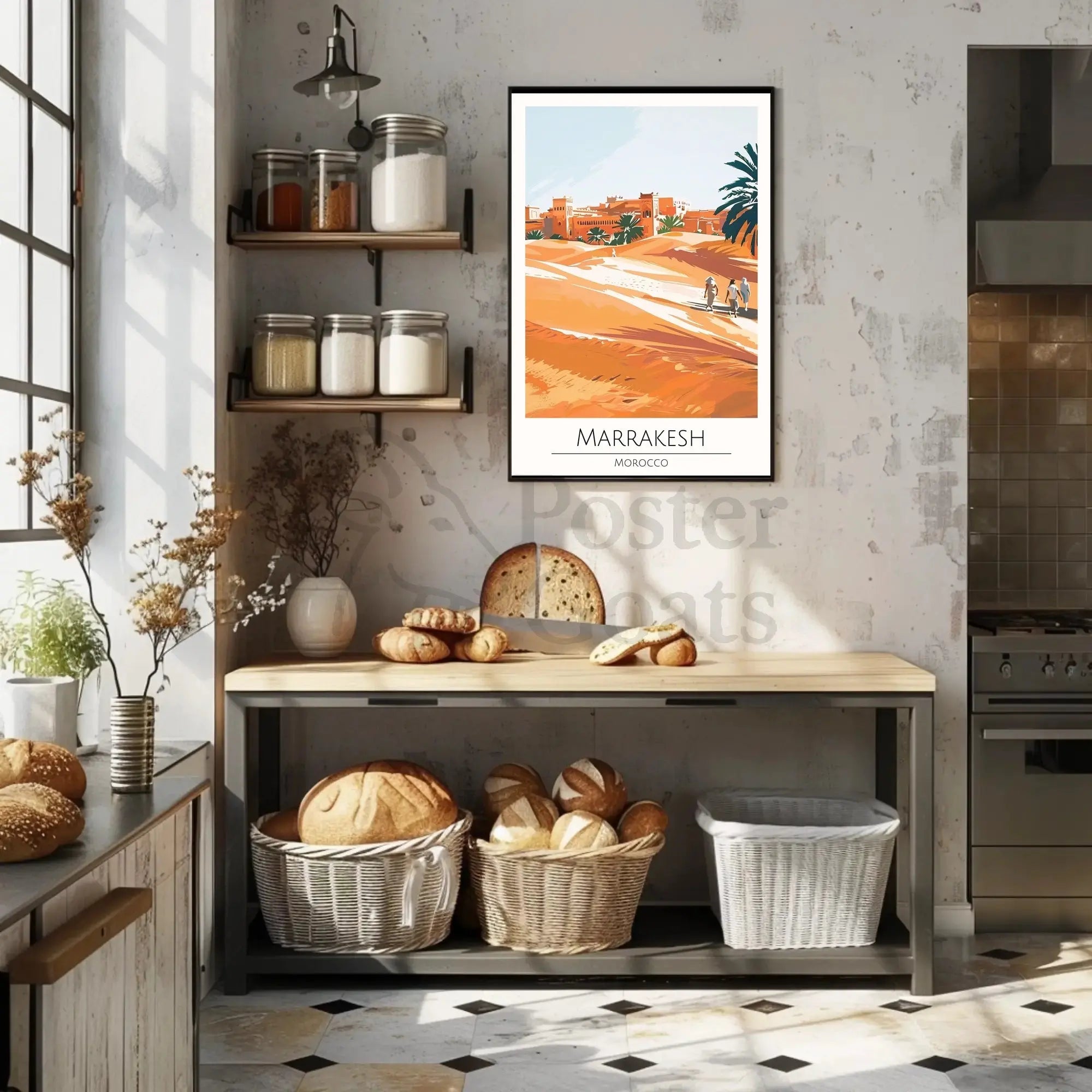 Marrakesh Cityscape Adventure Travel Poster PosterGoat