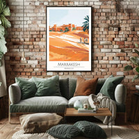 Marrakesh Cityscape Adventure Travel Poster PosterGoat