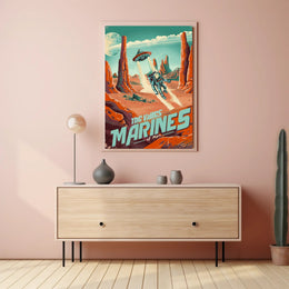 Mars Exploration: Retro Sci-Fi Adventure Vintage Futuristic Sci-Fi Poster PosterGoat