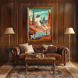 Mars Exploration: Retro Sci-Fi Adventure Vintage Futuristic Sci-Fi Poster PosterGoat