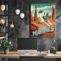 Mars Exploration: Retro Sci-Fi Adventure Vintage Futuristic Sci-Fi Poster PosterGoat