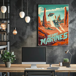 Mars Exploration: Retro Sci-Fi Adventure Vintage Futuristic Sci-Fi Poster PosterGoat