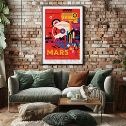 Mars Historic Sites Futuristic Sci-Fi Travel Poster PosterGoat
