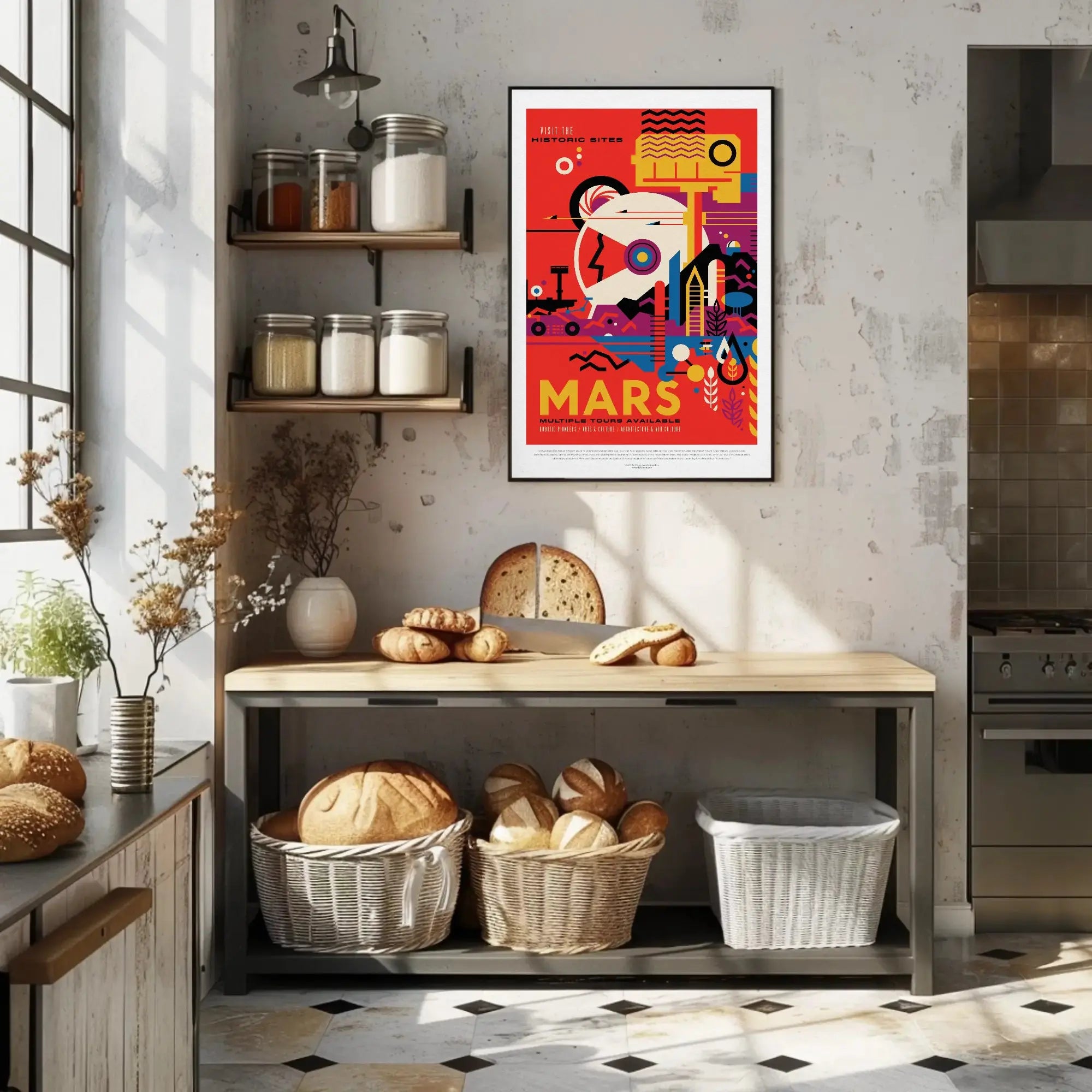 Mars Historic Sites Futuristic Sci-Fi Travel Poster PosterGoat