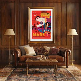 Mars Historic Sites Futuristic Sci-Fi Travel Poster PosterGoat