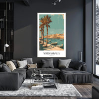 Marsaskala Marina Scene: Tranquil Vintage Travel Poster PosterGoat