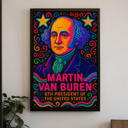 Martin Van Buren Pop Art Presidential Poster PosterGoat