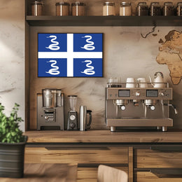 Martinique Emblem Flag Serpent Design Country Flag Poster PosterGoat