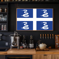 Martinique Emblem Flag Serpent Design Country Flag Poster PosterGoat