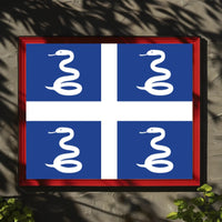 Martinique Emblem Flag Serpent Design Country Flag Poster PosterGoat