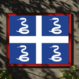 Martinique Emblem Flag Serpent Design Country Flag Poster PosterGoat