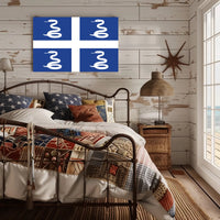 Martinique Emblem Flag Serpent Design Country Flag Poster PosterGoat