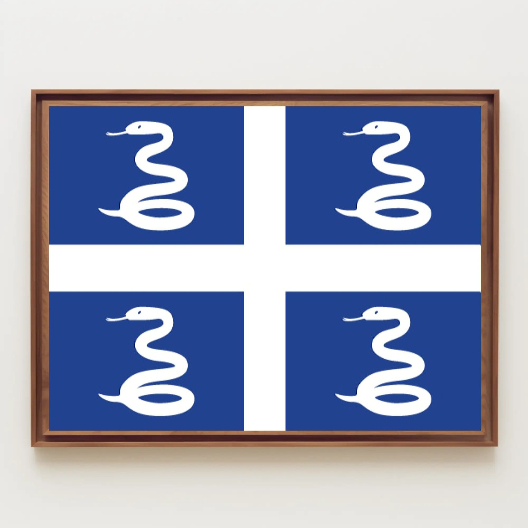 Martinique Emblem Flag Serpent Design Country Flag Poster PosterGoat