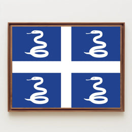 Martinique Emblem Flag Serpent Design Country Flag Poster PosterGoat