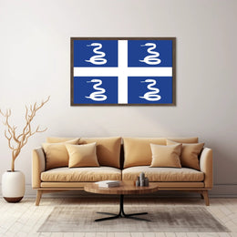Martinique Emblem Flag Serpent Design Country Flag Poster PosterGoat