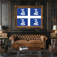 Martinique Emblem Flag Serpent Design Country Flag Poster PosterGoat