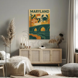 Maryland Coastal Charm Vintage Travel Poster PosterGoat