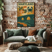 Maryland Coastal Charm Vintage Travel Poster PosterGoat