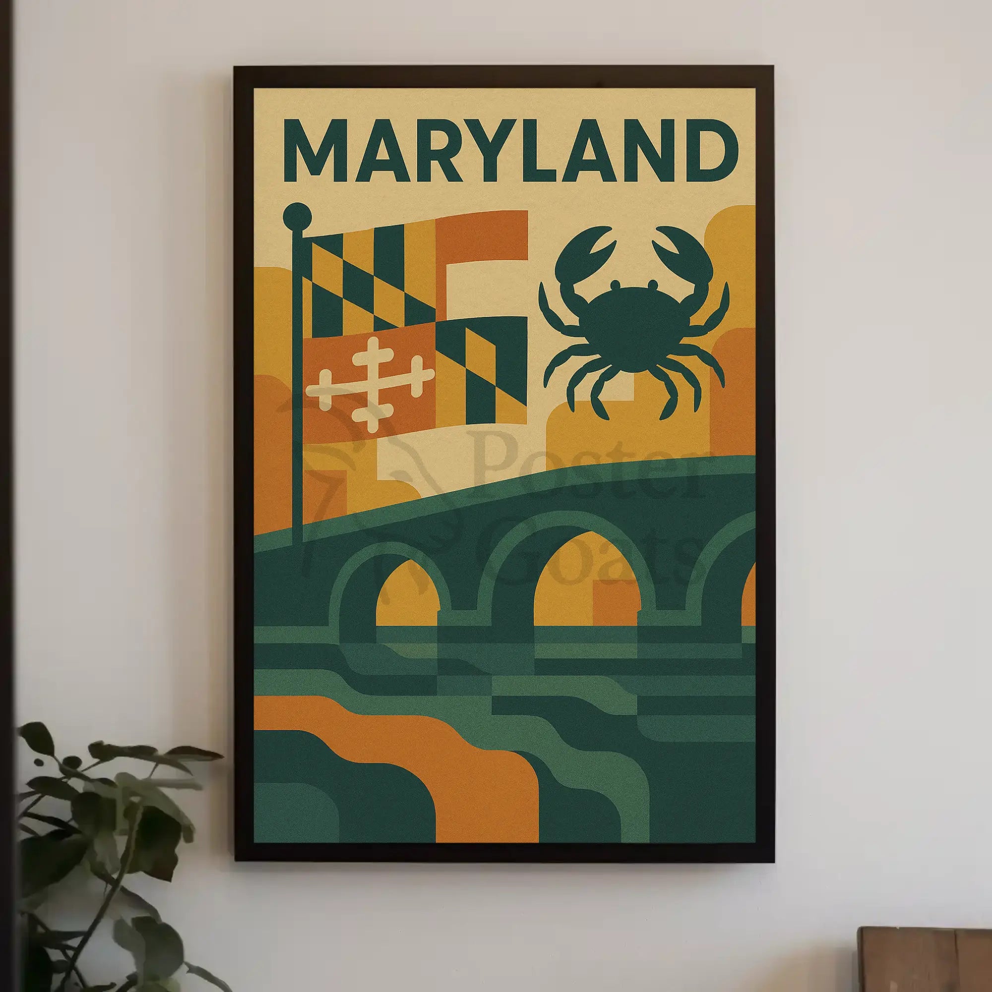 Maryland Coastal Charm Vintage Travel Poster PosterGoat