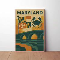 Maryland Coastal Charm Vintage Travel Poster PosterGoat