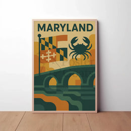 Maryland Coastal Charm Vintage Travel Poster PosterGoat