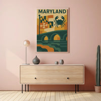 Maryland Coastal Charm Vintage Travel Poster PosterGoat