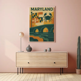 Maryland Coastal Charm Vintage Travel Poster PosterGoat