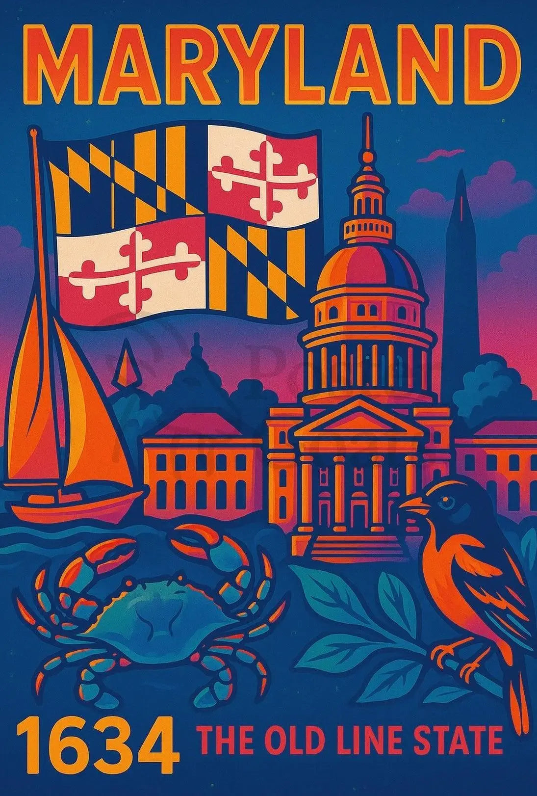 Maryland Heritage Art Print: Cultural or Heritage Poster PosterGoat