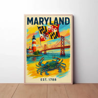 Maryland History Symbols Artistic Heritage Poster PosterGoat