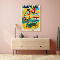 Maryland History Symbols Artistic Heritage Poster PosterGoat