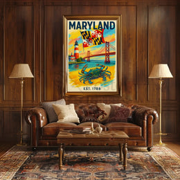 Maryland History Symbols Artistic Heritage Poster PosterGoat