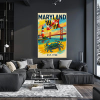 Maryland History Symbols Artistic Heritage Poster PosterGoat