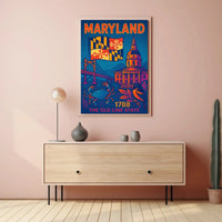 Maryland State Pride Retro Travel Poster PosterGoat