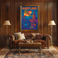 Maryland State Pride Retro Travel Poster PosterGoat